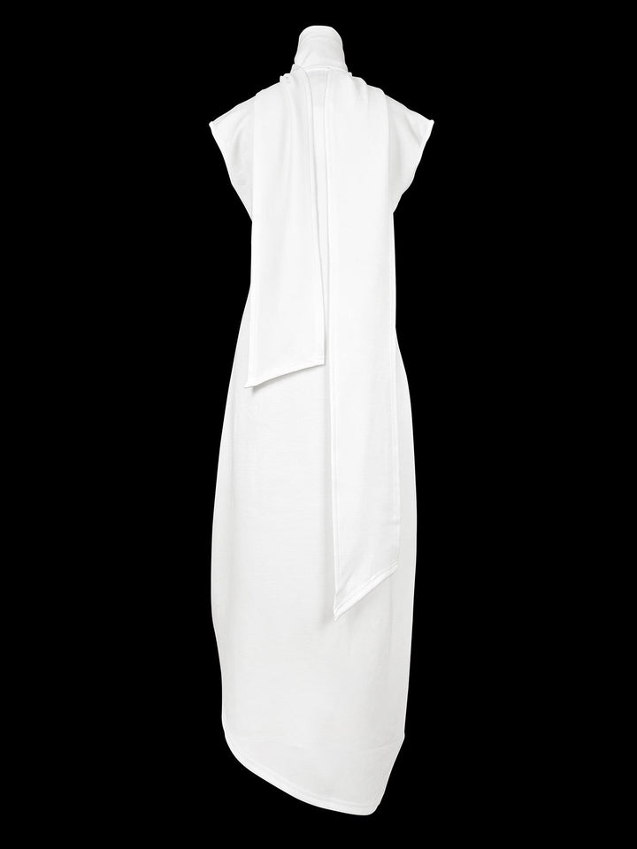 Flowy Sleeveless Solid Color Maxi Dress with Split-Side and Shawl Collar