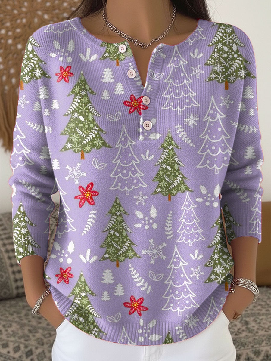 Ella™ – Festive Button-Detail Christmas Sweater