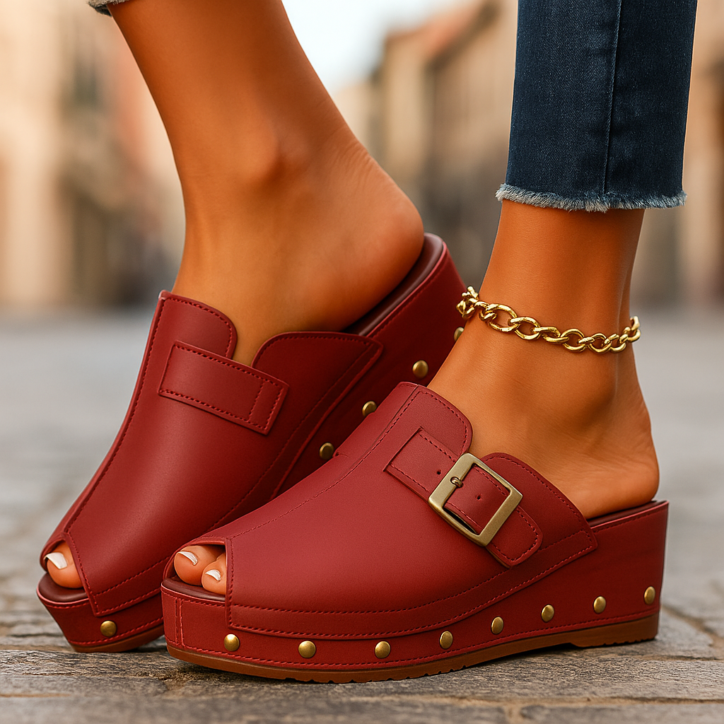 Serelina Slide Sandals with Buckle