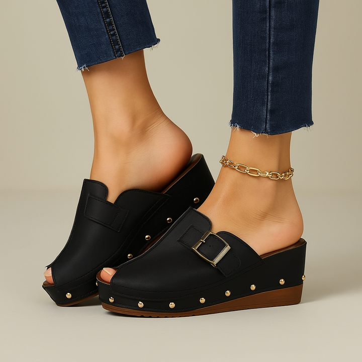 Serelina Slide Sandals with Buckle