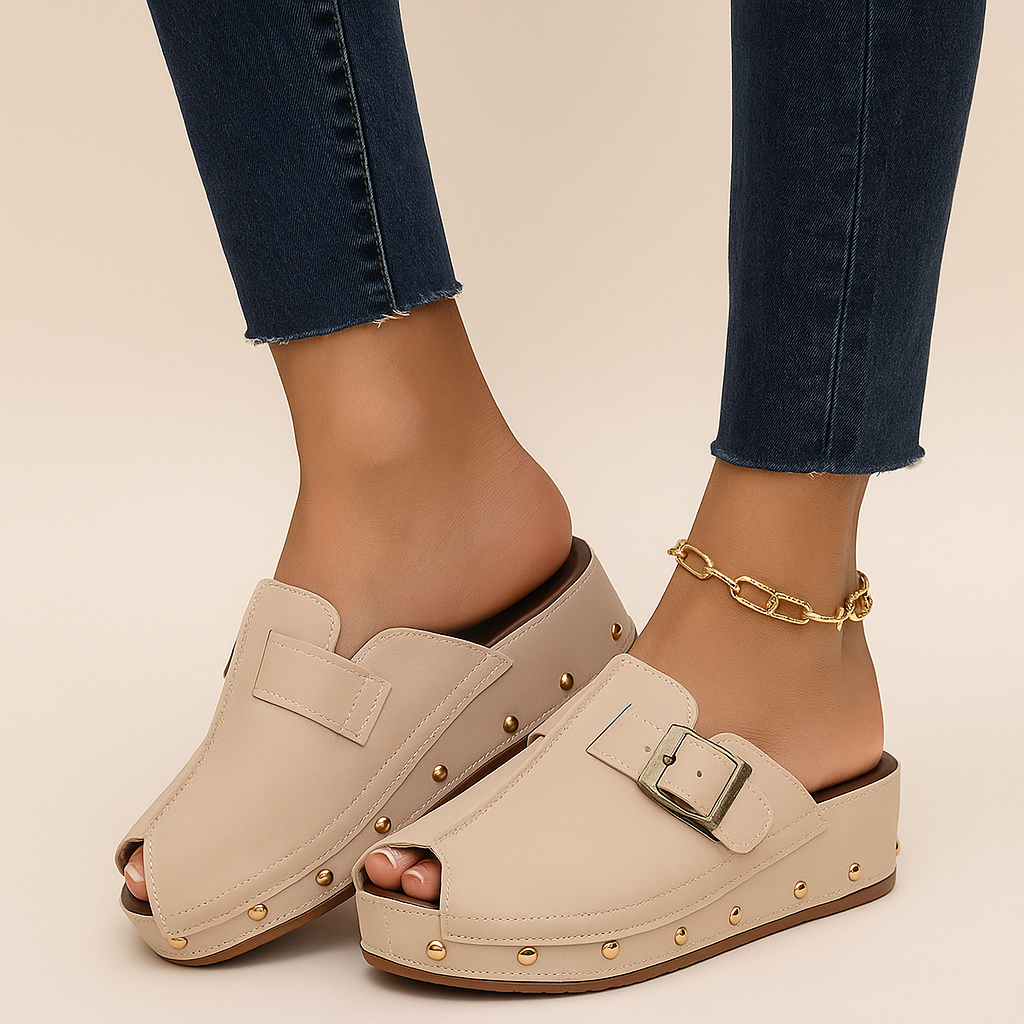 Serelina Slide Sandals with Buckle