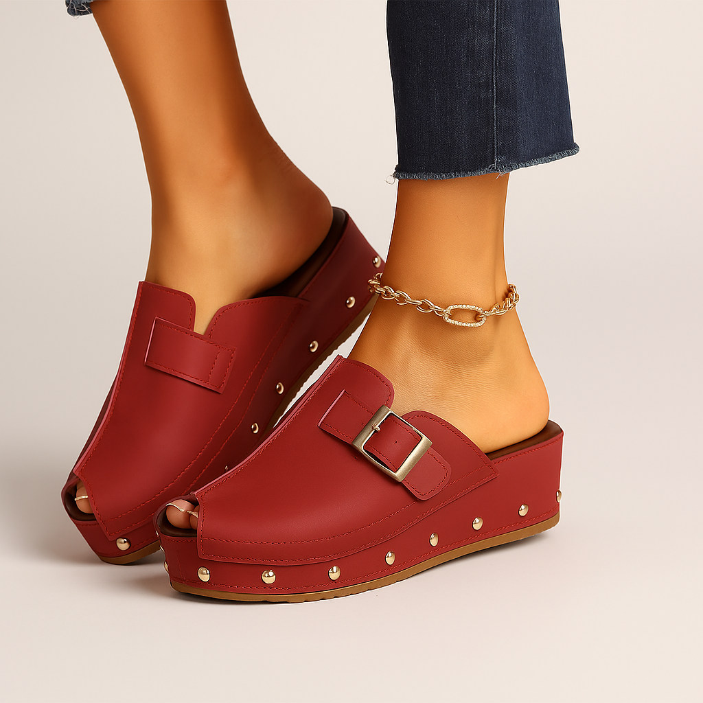 Serelina Slide Sandals with Buckle