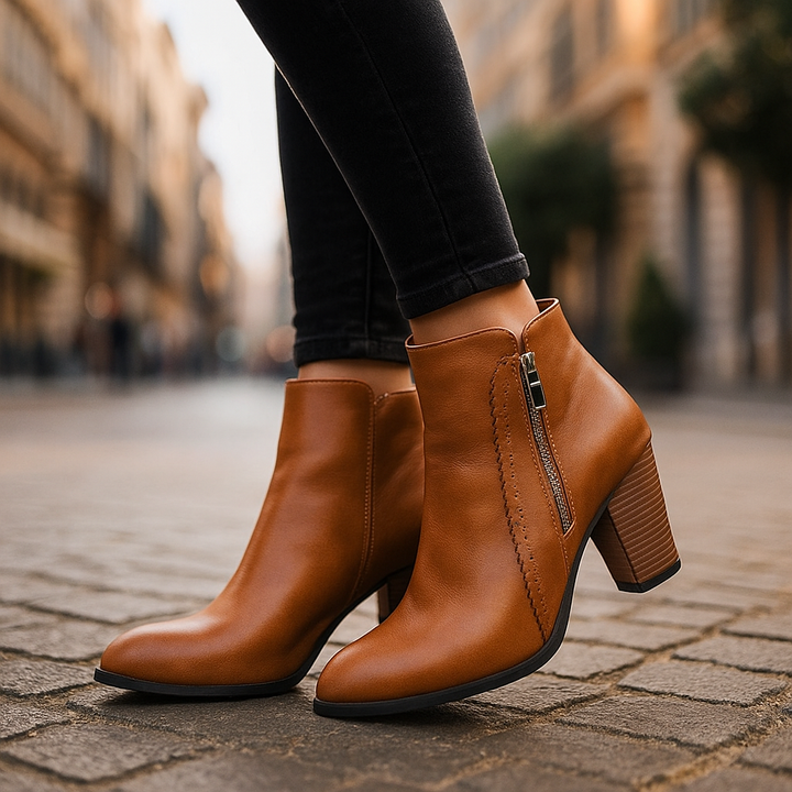 Callista Zippered Ankle Boots