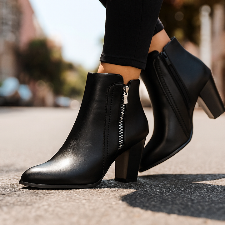 Callista Zippered Ankle Boots