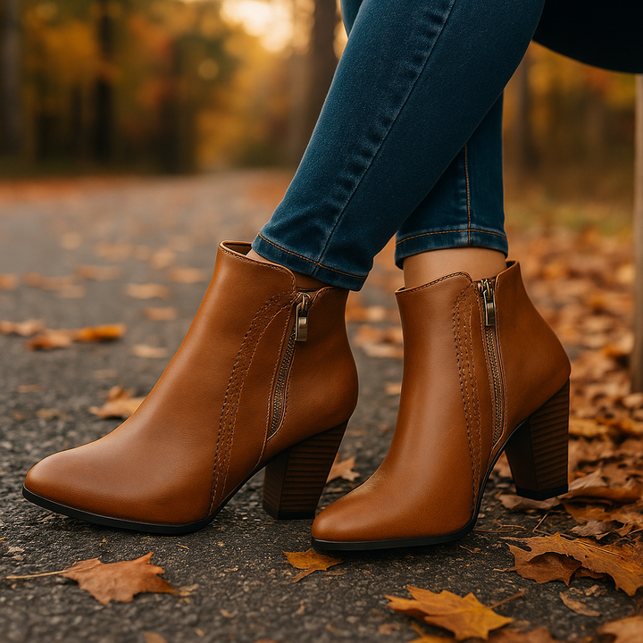 Callista Zippered Ankle Boots