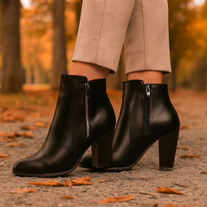 Callista Zippered Ankle Boots
