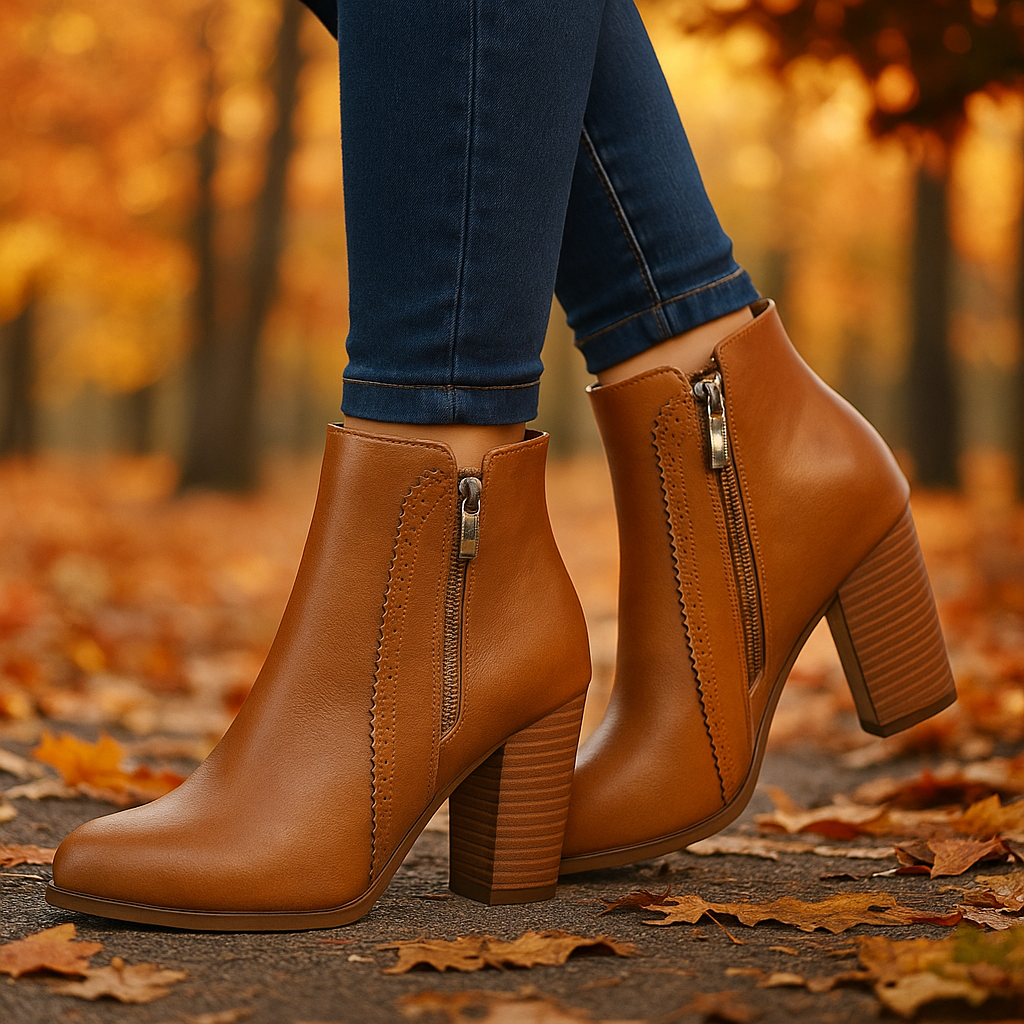Callista Zippered Ankle Boots