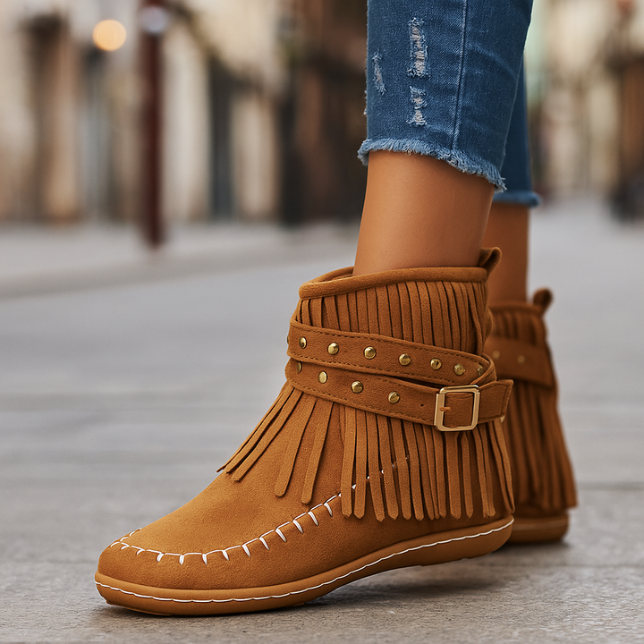 Fringed Ravina Ankle Boots