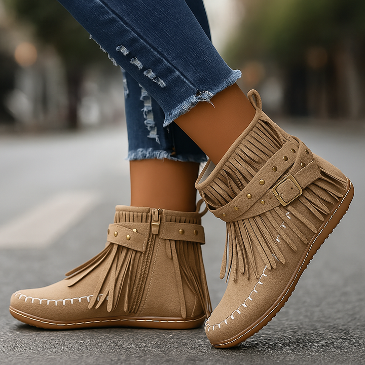 Fringed Ravina Ankle Boots