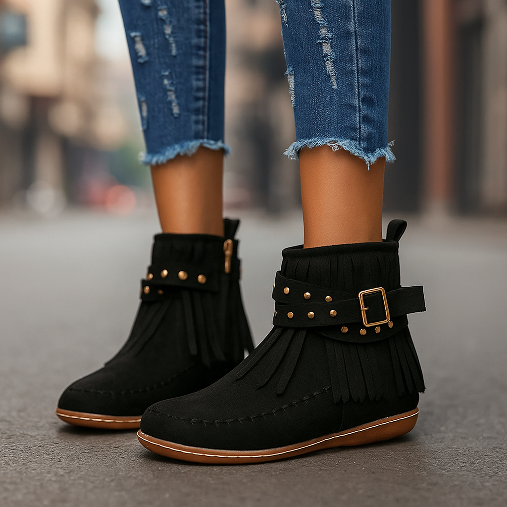 Fringed Ravina Ankle Boots