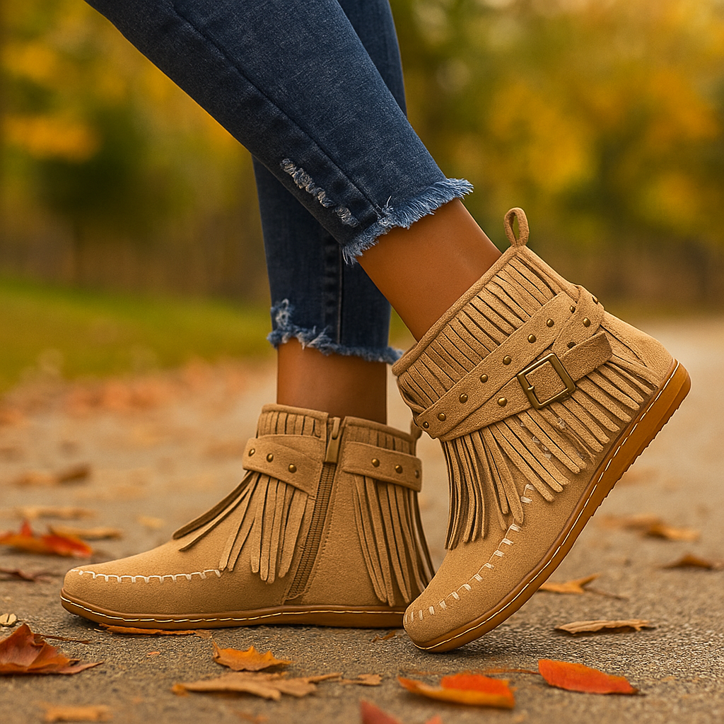 Fringed Ravina Ankle Boots