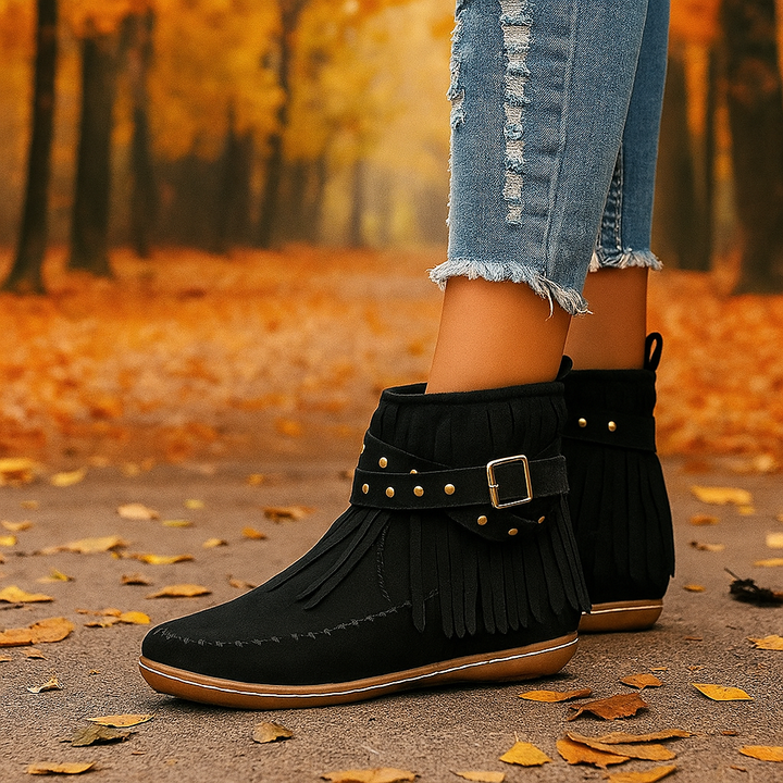 Fringed Ravina Ankle Boots