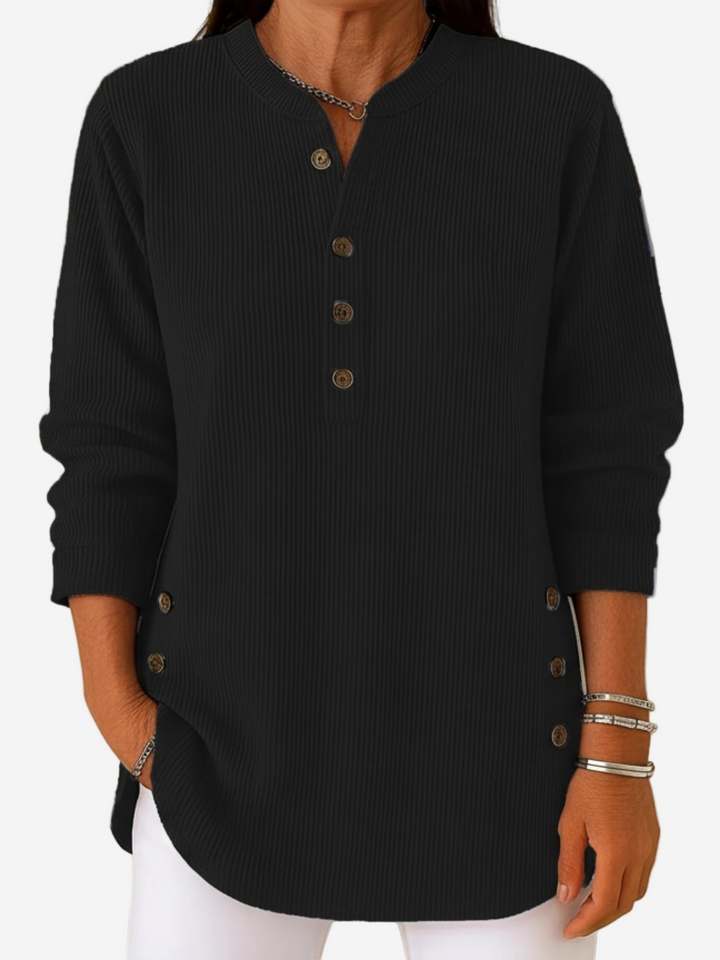 Hannah – Long Sleeve Solid Knit Sweater