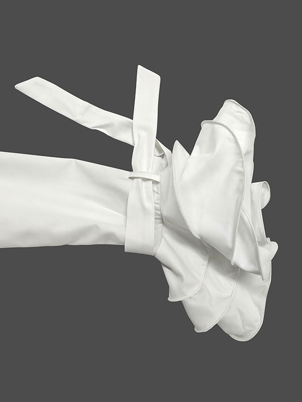 A-Line Flared Sleeves Floral Printed Split-Joint Split-Side Lapel Collar Maxi Dresses Shirt Dress