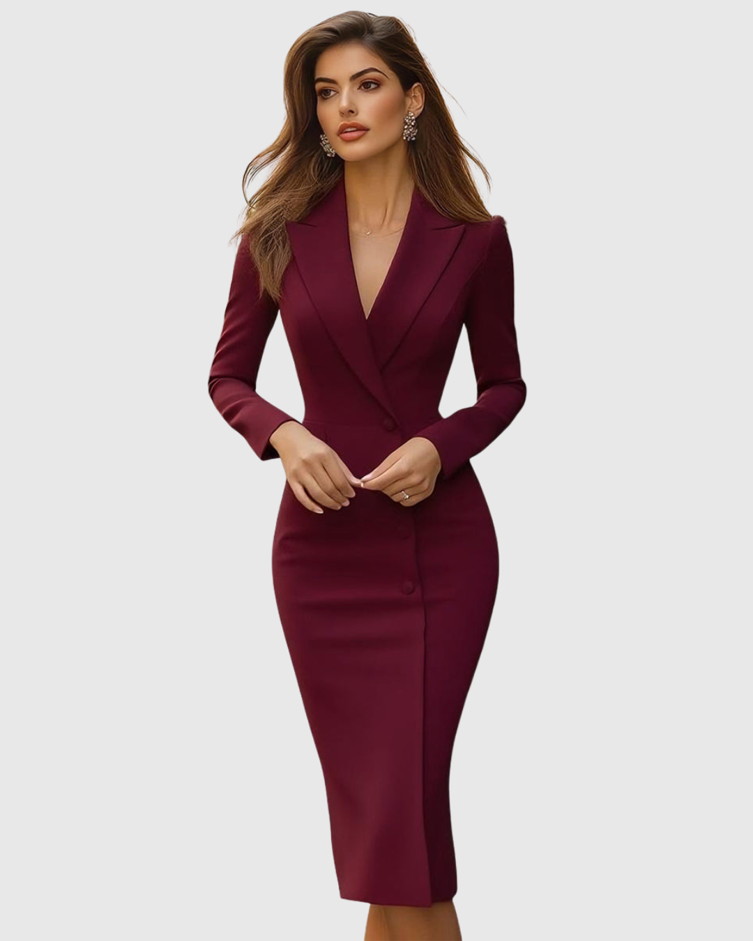 Selena™ | Elegant Tailored Midi Dress