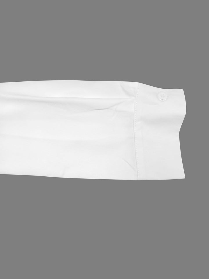 Midi Shirt Dress with Long Sleeves and Lapel Collar in Solid Color