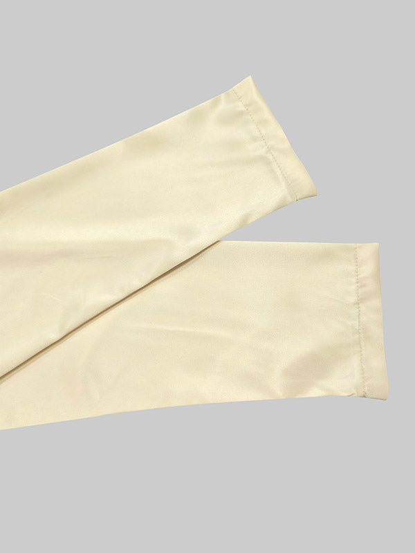 A-Line High Waisted Pleated Solid Color V-Neck Maxi Dresses