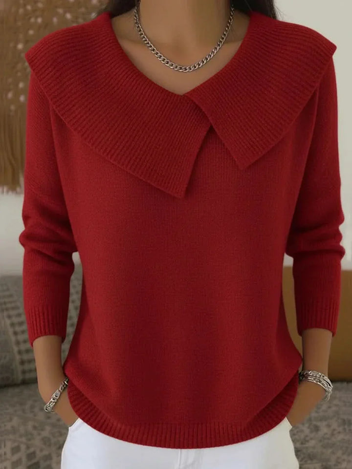 Odette | Sweater with Ribbed Collar