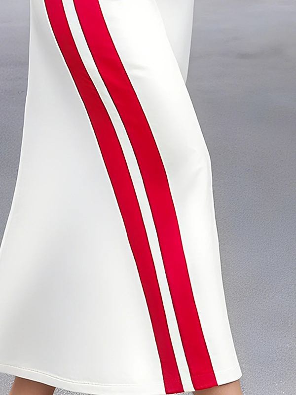 Long Sleeves Loose Drawstring Striped Hooded Hoodies Tops Maxi Dresses