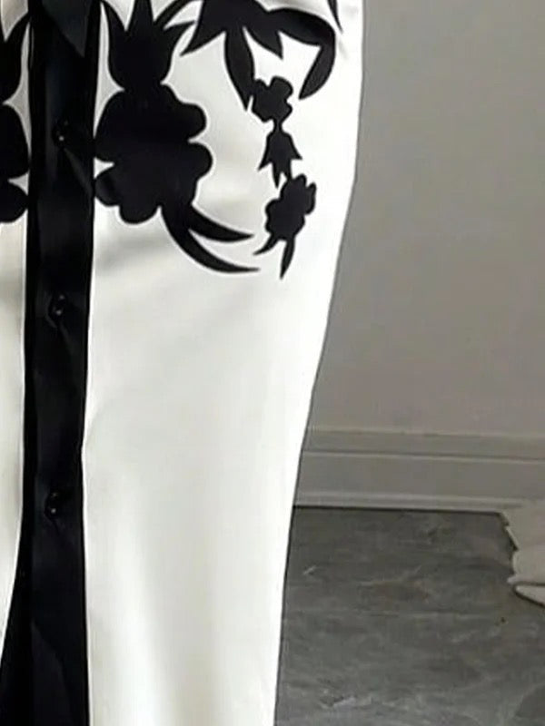 V-Neck Midi Dress with Half Sleeves and Floral Print, Featuring a Tied Waist