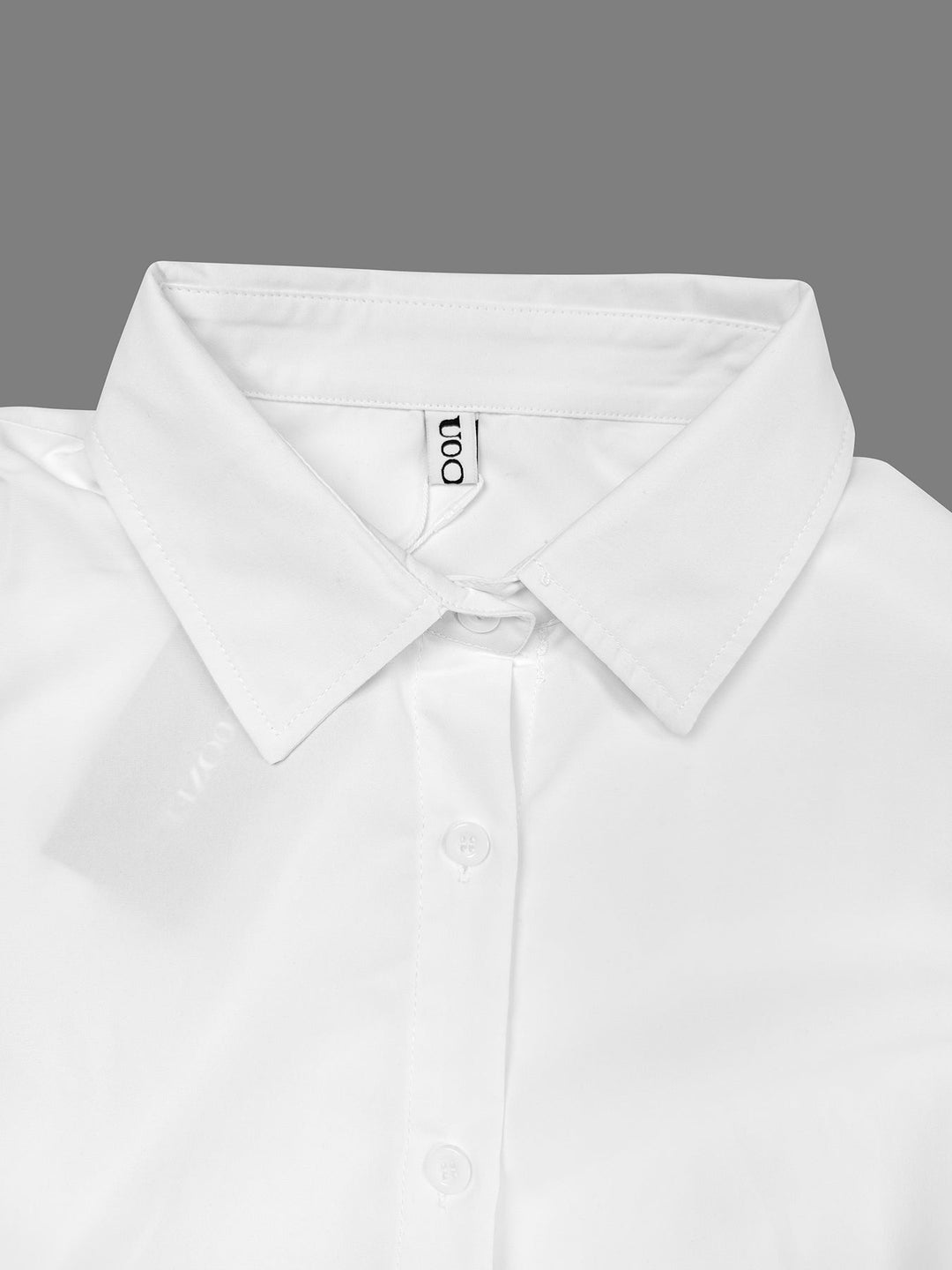 Midi Shirt Dress with Long Sleeves and Lapel Collar in Solid Color