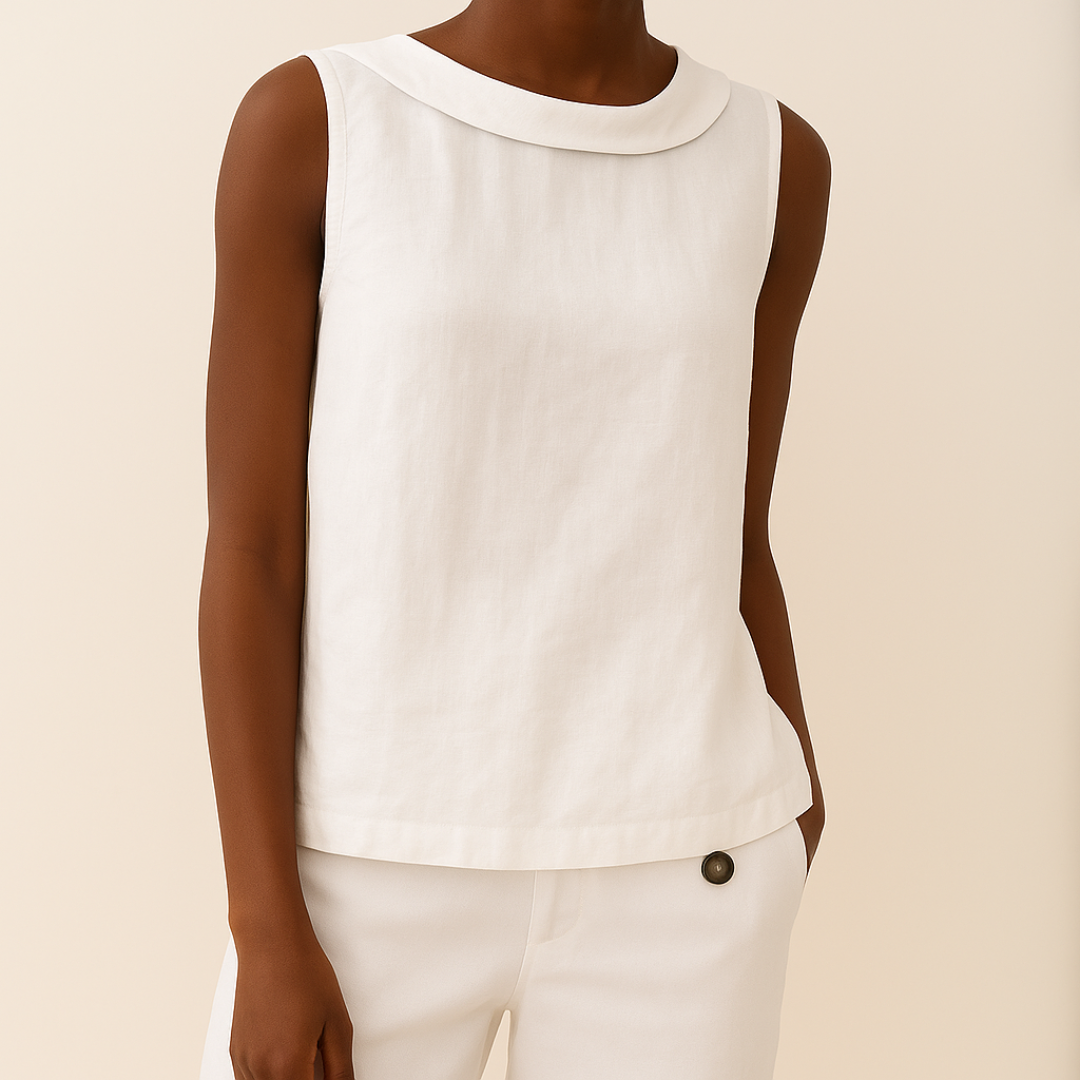 Thalia | Sleeveless Roll Collar Top