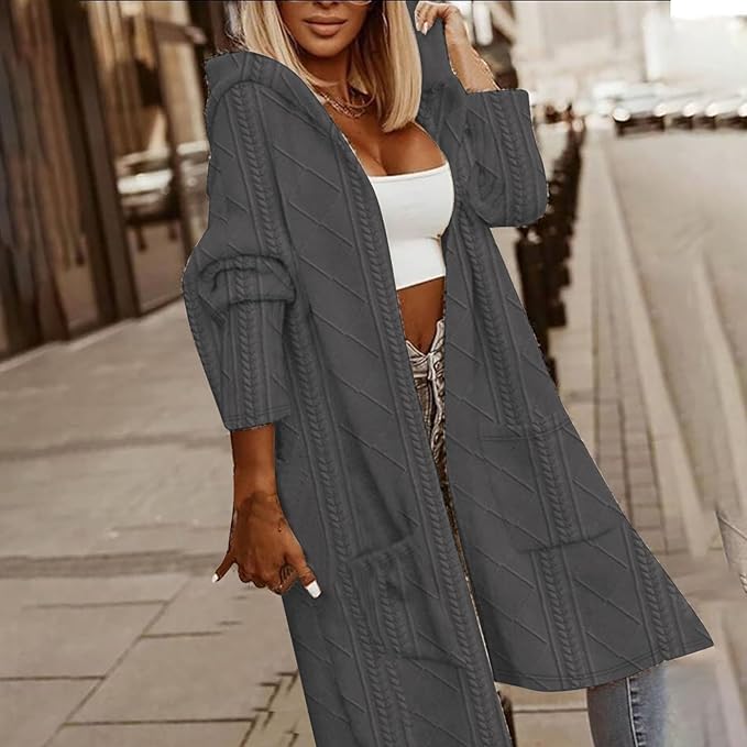 Honoria | Hooded Cable-Knit Cardigan