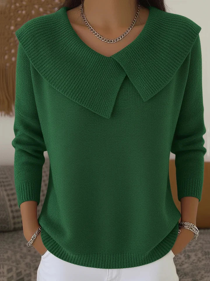 Christine - Cozy Festive Lapel Sweater