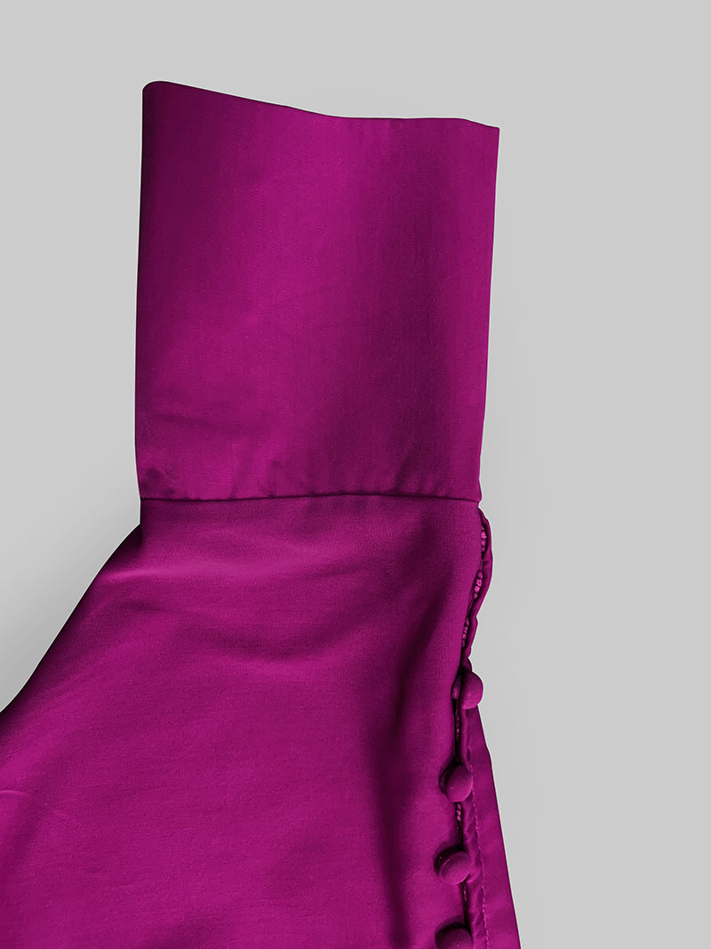 H-Line Relaxed Fit Solid Color Maxi Dress with Buttons