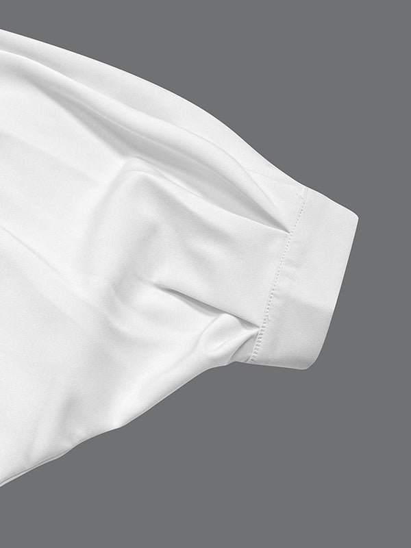 Loose-Fitting Half Sleeve Maxi Dress with Belt and Deep V-Neck in Solid Colors