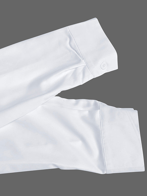 Half Sleeves Loose Buttoned Striped Lapel Midi Dresses Shirt Dress