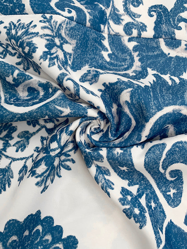 Bodycon High Waisted Flower Print Hollow Pockets Cold Shoulder Maxi Dresses