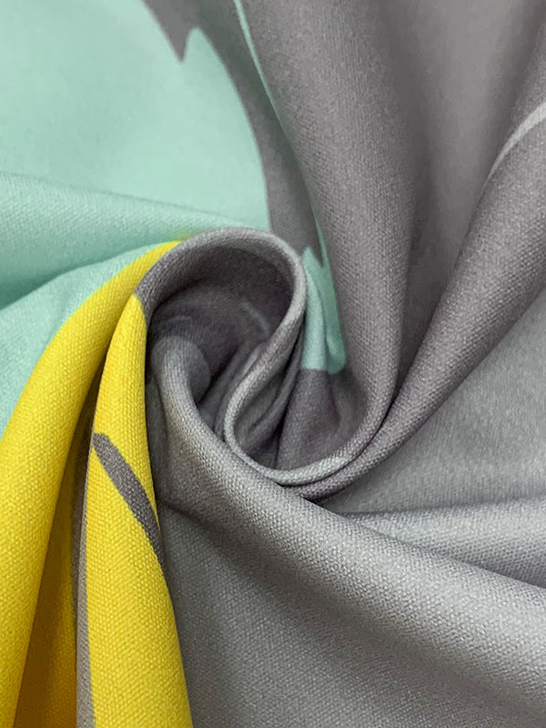 A-Line Long Sleeves Buttoned Pockets Printed Lapel Midi Dresses