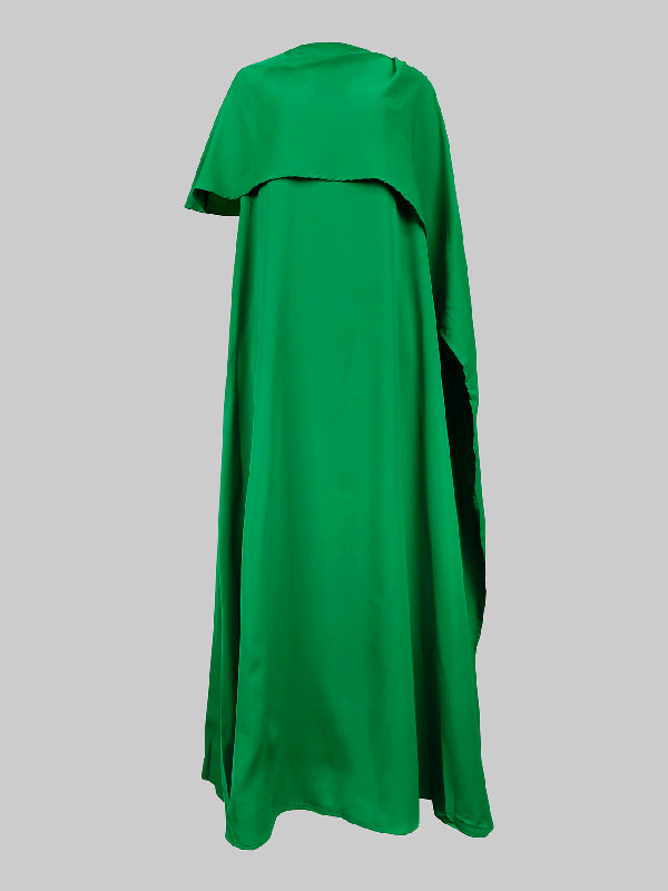 Flowy Asymmetric Solid Maxi Dresses