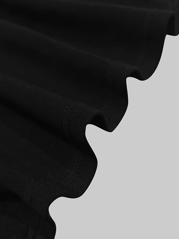 Maxi Dress with Loose Puff Sleeves, Button Closure, and Split-Side Mock Neck