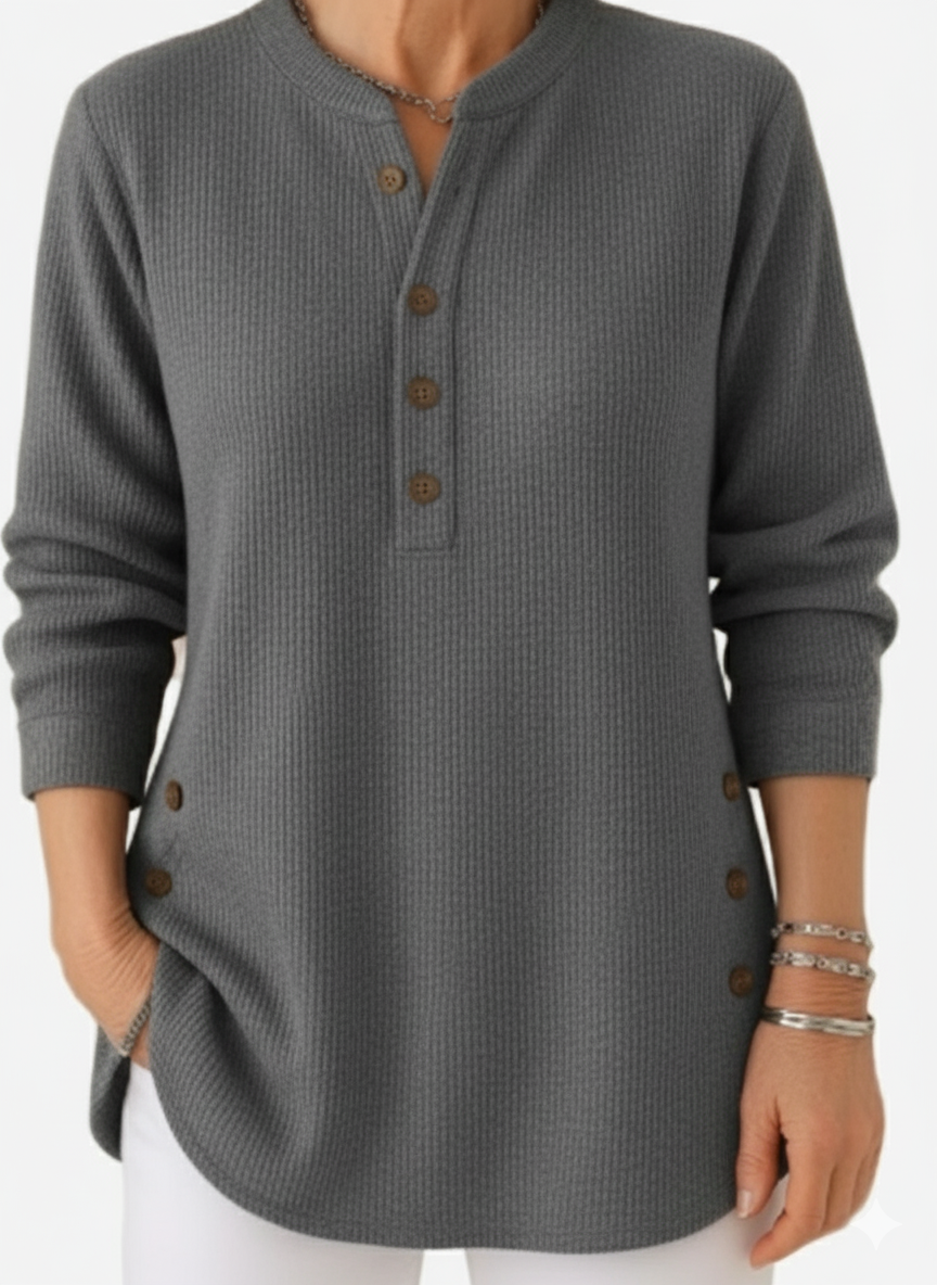 Hannah – Long Sleeve Solid Knit Sweater