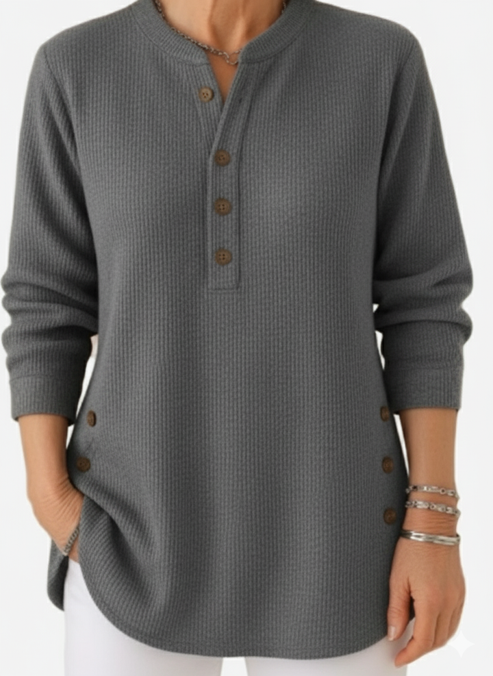 Hannah – Long Sleeve Solid Knit Sweater