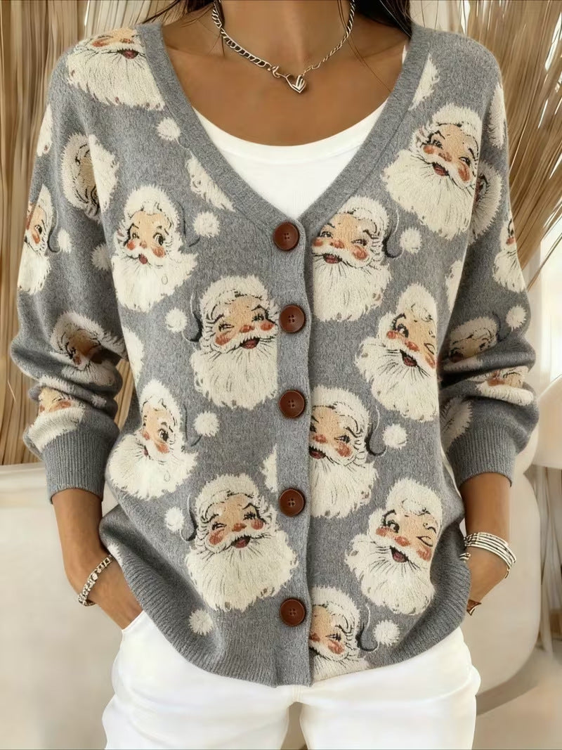Tamara™ | Festive Santa Face Cardigan