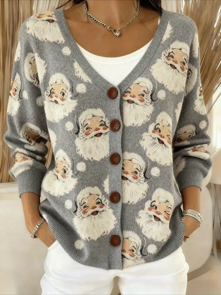 Tamara™ | Festive Santa Face Cardigan