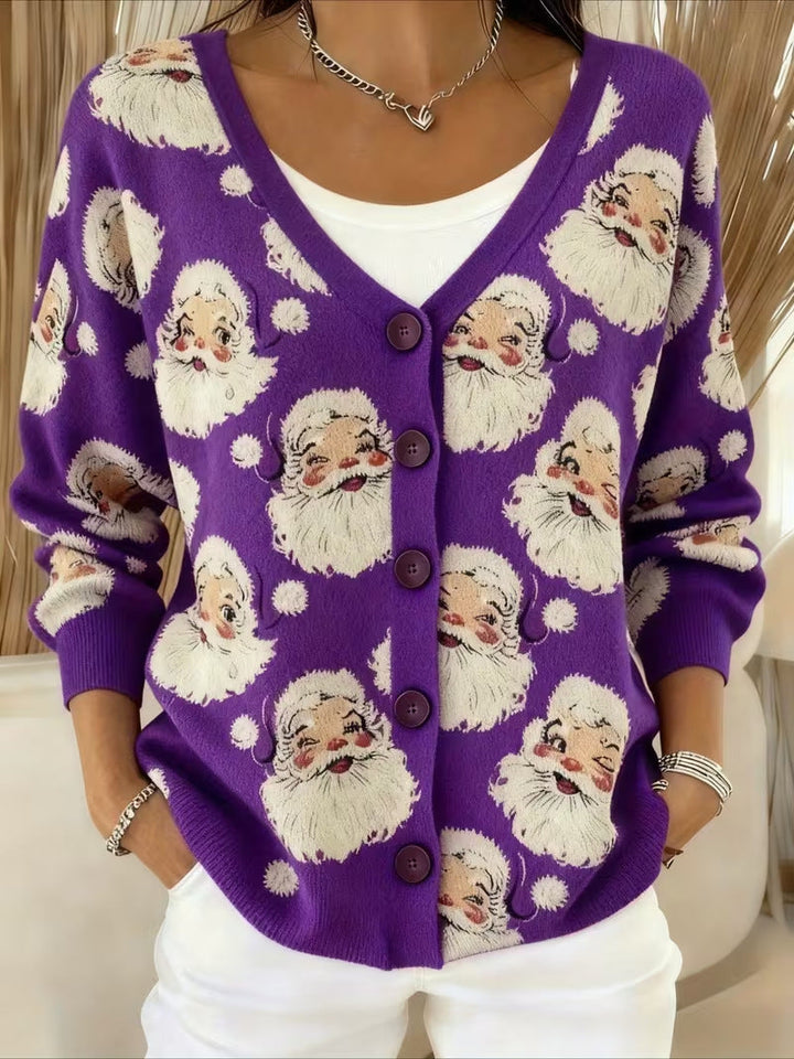 Tamara™ | Festive Santa Face Cardigan