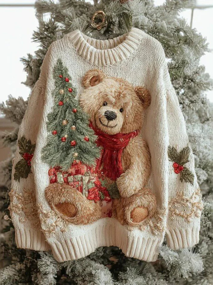 Elly™ | Christmas Bear Print Sweater