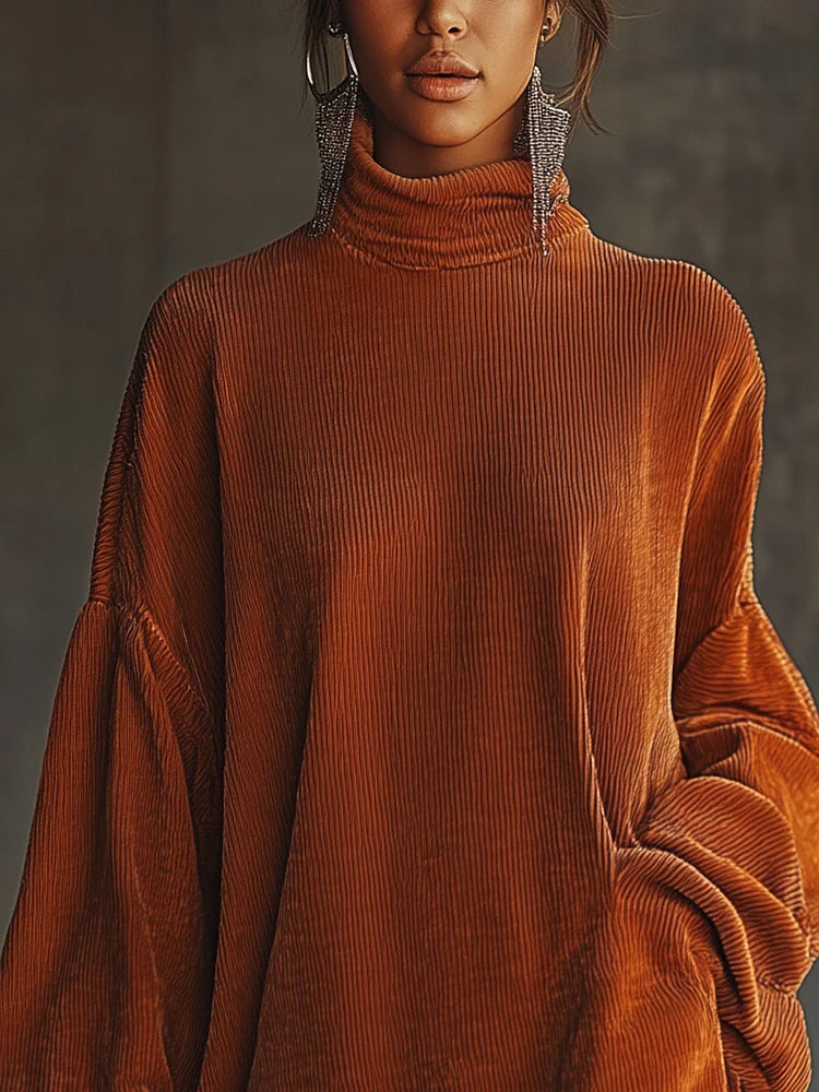 Marigold | Corduroy Dress with Tassel Hem