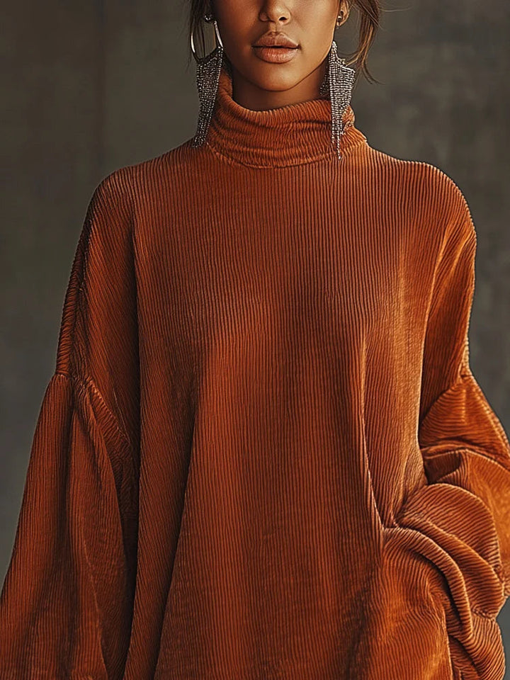 Marigold | Corduroy Dress with Tassel Hem