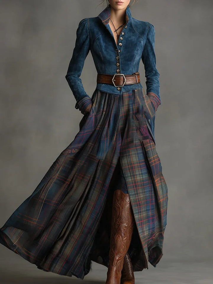 Seraphine | Vintage-Inspired Plaid Maxi Dress