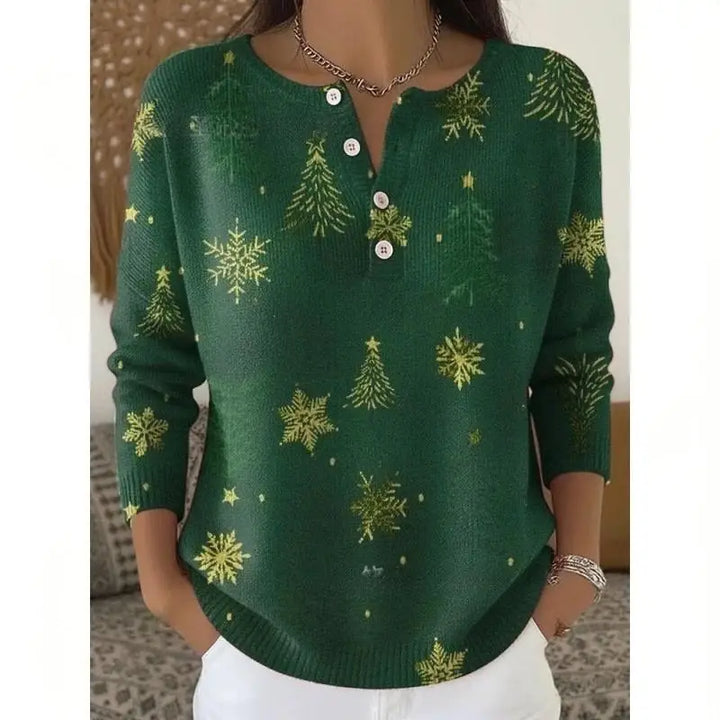 Brooke™ - Button-Embellished Christmas Sweater