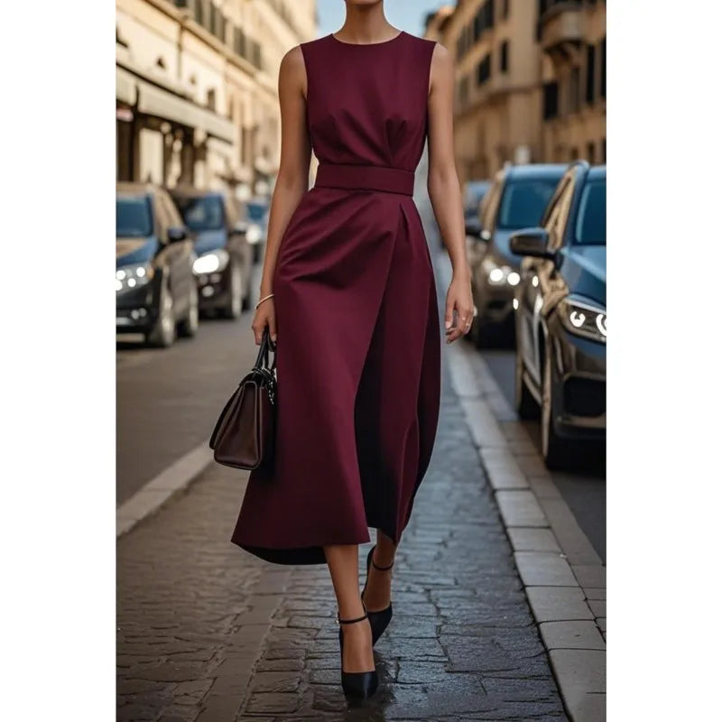 Clarimond | Elegant Round Neck Dress 