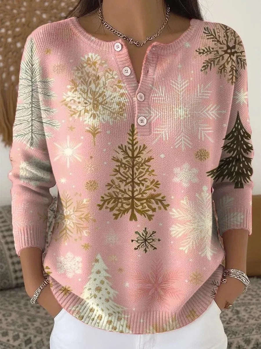 Lucy™ - Button-Embellished Christmas Sweater