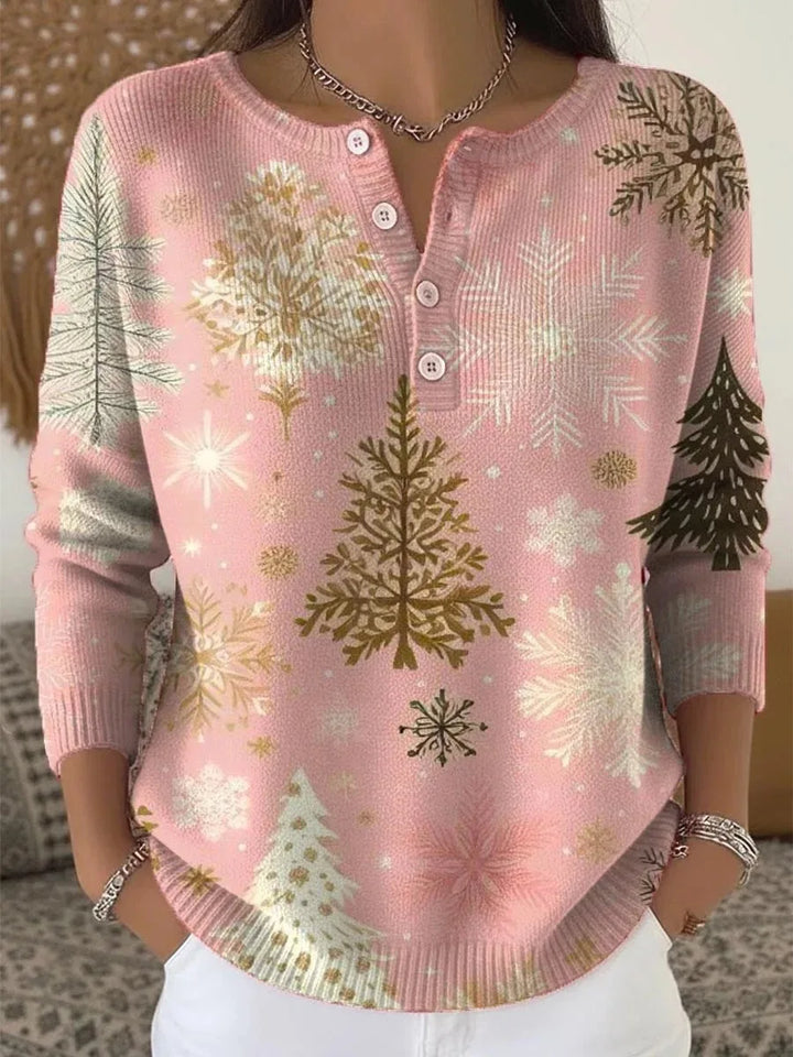 Lucy™ - Button-Embellished Christmas Sweater