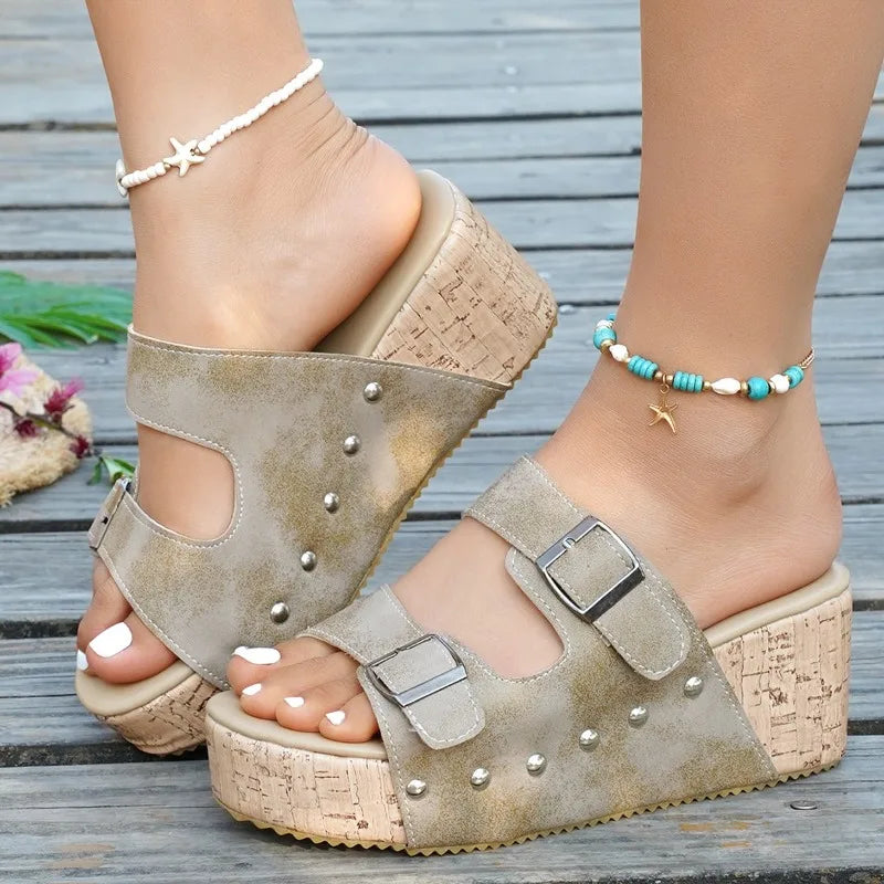 Talvera Slide Sandals with Buckle