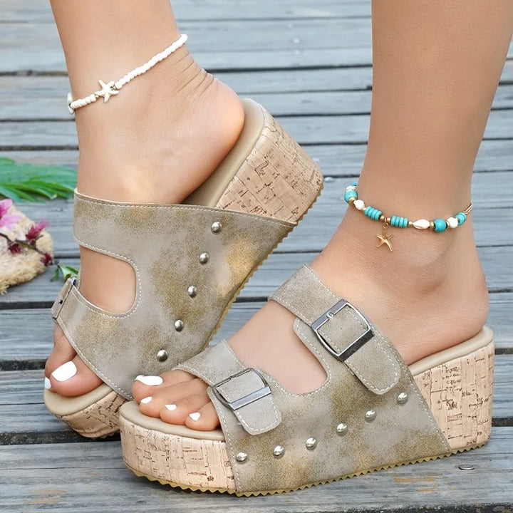 Talvera Slide Sandals with Buckle